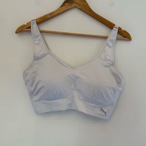 ✅ Puma XL Sports white sports Bra removable pads comfy top run yoga adjustable